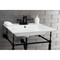 Fauceture KVPB25227W4MB 25-Inch Console Sink with Brass Legs (4-Inch, 3 Hole), White/Matte Black KVPB25227W4MB - alternate 3
